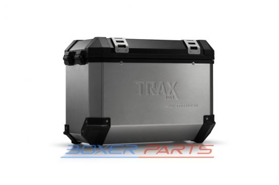 aluminum box TRAX 45L, silver, left side