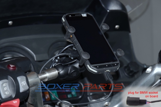 phone holder with BMW on-board socket for K1600GT-L R1200RT R1150RT